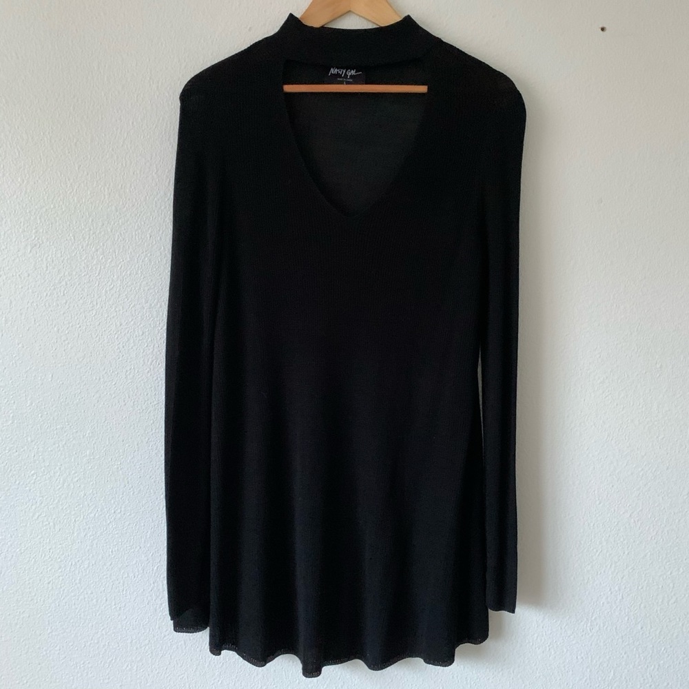 Nasty Gal Cut Out Long Sleeve Sweater Dress